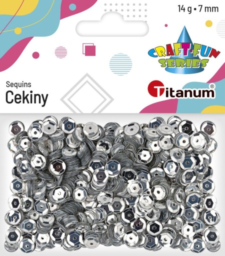 Блестки TITANUM Металлик - 7 мм / 14 г - СЕРЕБРЯНЫЙ