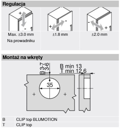 ПЕТЛЯ BLUM CLIP +45° 79B3558 НАХОДНАЯ BLUMOTION