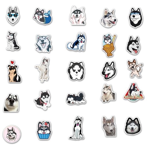 НАКЛЕЙКИ MIX HUSKY ДЛЯ НОУТБУКА ВЕЛОСИПЕДА 50 шт. ВАРИАНТЫ