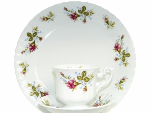 003 PÓŁMISEK 33 RÓŻA IWONA CHODZIEŻ porcelana