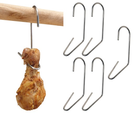 H-311 Крючки для копчения куриных окорочков, 5 шт, INOX