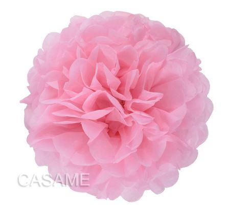 POMPON Z BIBUŁY papierowy kula 25cm różowa