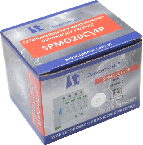ОГРАНИЧИТЕЛЬ ПЕРЕНАПРЯЖЕНИЯ SPAMEL T2 4P 20kA SPMO20C\4P