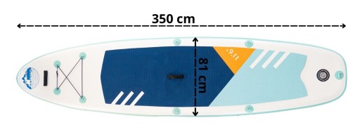 SUP BOARD Надувная доска для плавания 350 см КОМПЛЕКТ 12 в 1 Весла + Насос + Набор
