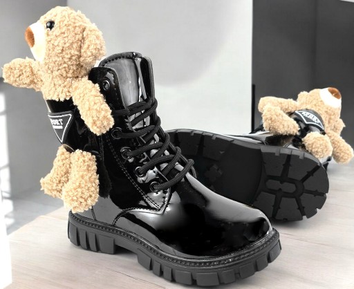Утепленные ботинки для девочек, зимние ботинки на шнуровке + молния TEDDY BEAR *31*