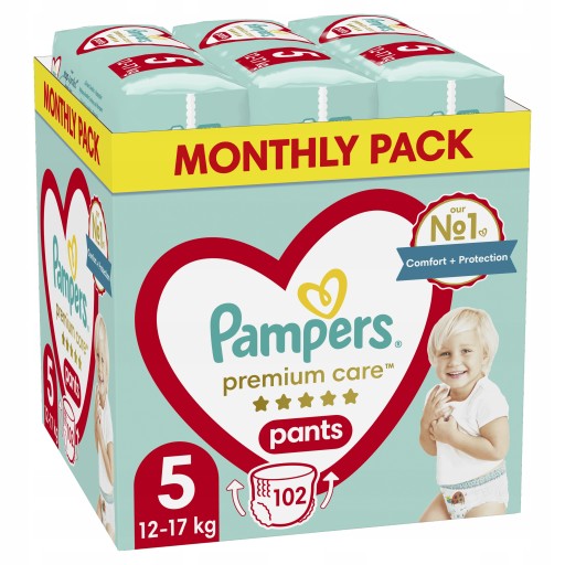 PAMPERS PANTS 5 PREMIUM CARE ПОДГРУЖНИКИ ДЛЯ ДЕТЕЙ 12-17 кг 102 шт.