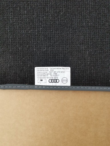 Велюровые коврики для Audi A5 8W7061270 MNO