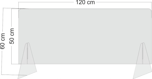 Pleksa osłona na ladę 150x50/55 pleksi 3mm
