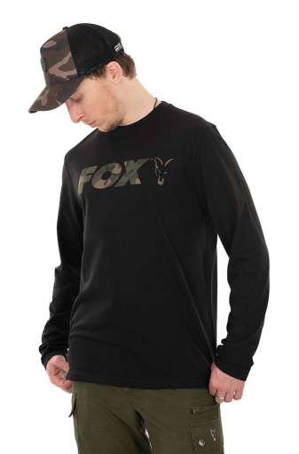 Футболка с длинным рукавом Fox, черная/камуфляж XXL