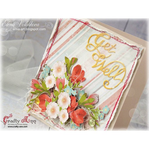 WYKROJNIK Crafty Ann - napis Get Well CARA-14