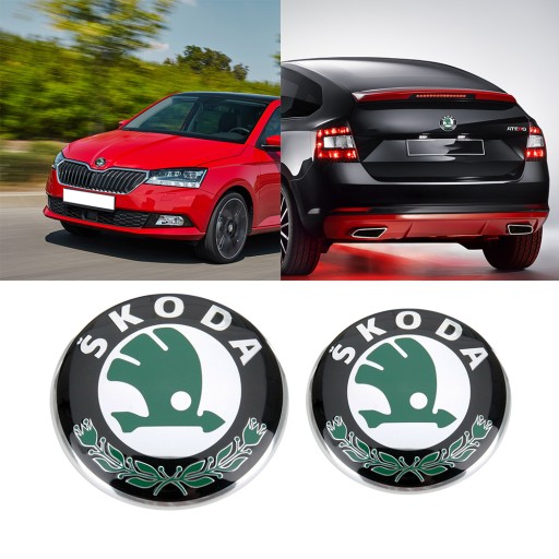 ЭМБЛЕМА SKODA FABIA ПЕРЕДНЯЯ 90 ММ + ЗАДНЯЯ 80 ММ 2 ШТ.