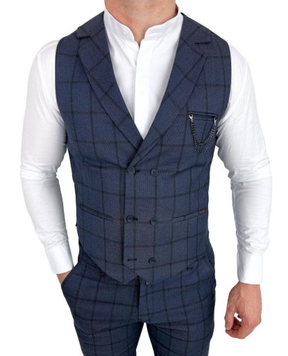 Granatowa kamizelka meska krate slim monaco-4 - XL
