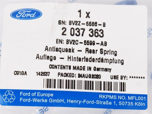 ВЕРХНЯЯ ШАЙБА ПРУЖИНЫ ПОДВЕСКИ FORD OE