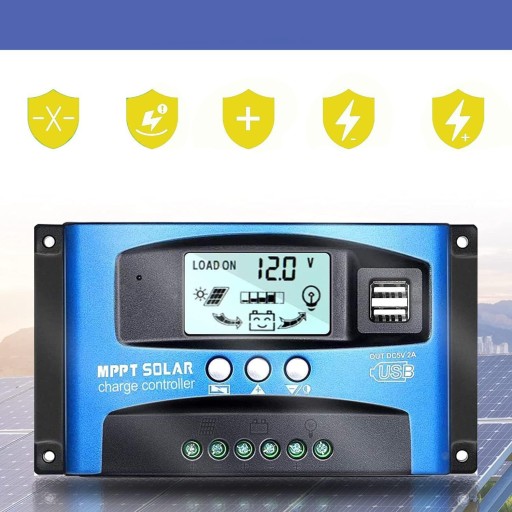ИНТЕЛЛЕКТУАЛЬНЫЙ РЕГУЛЯТОР С ДВОЙНЫМ ПОРТОМ USB, ЖК-ДИСПЛЕЕМ (30 А), 12 В/24 В