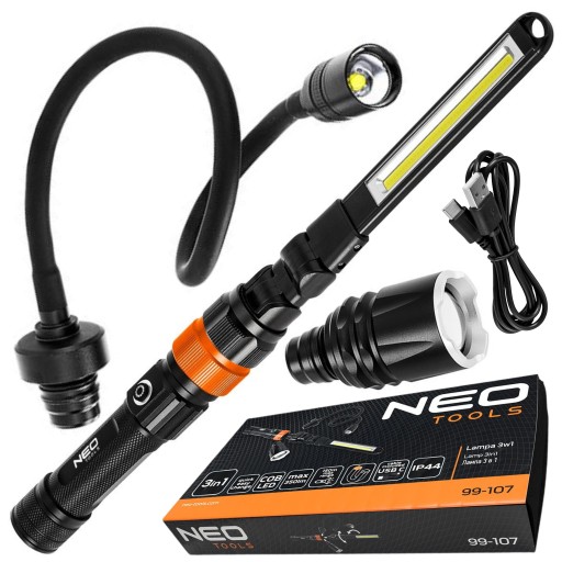 NEO Tools 99-107 ЛАМПА 3 в 1 COB LED 350лм IP44 USB-C
