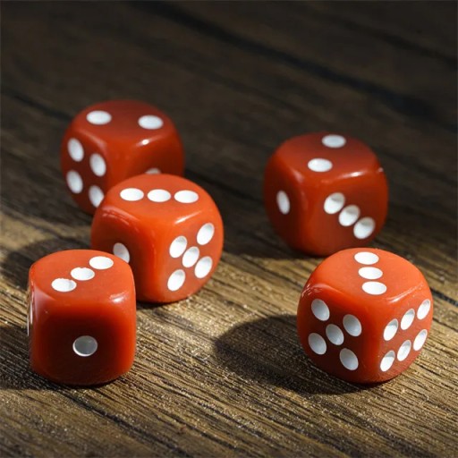 НАБОР ИЗ 5 ШЕСТИГРАННЫХ КОРИЧНЕВЫХ КУБИКОВ D6 ДЛЯ РПГ, 1,6 СМ