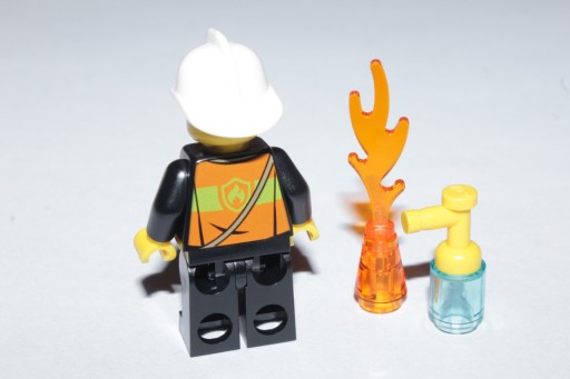 S1*LEGO CITY ФИГУРКА cty0741 ПОЖАРНЫЙ ШЛЕМ ОГНЕТУШИТЕЛЬ ПЛАМЯ, НОВЫЙ