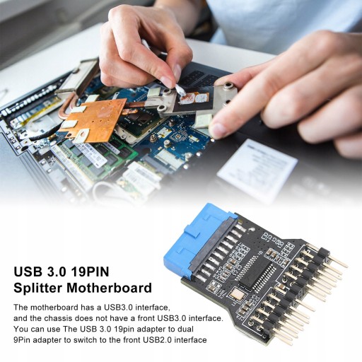 Переходник USB 3.0 с 19-контактного на двойной 9-контактный