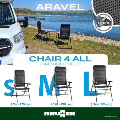 BRUNNER ARAVEL S СКЛАДНОЙ САДОВЫЙ СТУЛ 150 кг