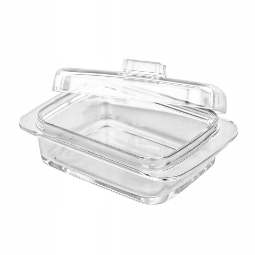 Масленка стеклянная прямоугольная с крышкой Huta Szkła JASŁO GLASS