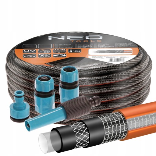 САДОВЫЙ ШЛАНГ NEO НЕСКРУЧЕННЫЙ 6-СЛОЙНЫЙ 30 БАР 1/2'' 20 М + коннекторы ПОЛИЦ.