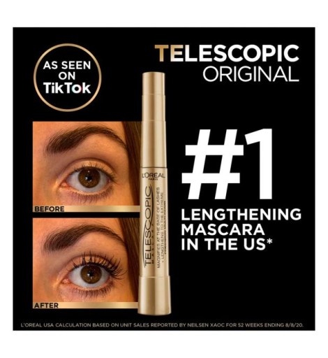 Телескопическая чрезвычайно удлиняющая тушь для ресниц Loreal Black Precision