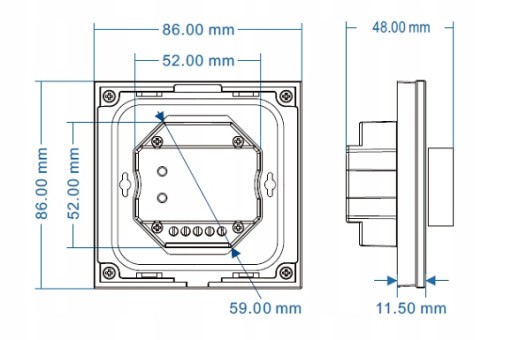 Kontroler LED DIM 12-24V pokrętło czarny Seria SD RF 2.4GHz