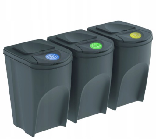 Pojemniki do segregacji Prosperplast IKWB35S3-405U 35 l szare 3 szt.