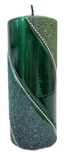 ŚWIECA ozdobna BOLERO NEW zielony17,5cm ARTMAN walec