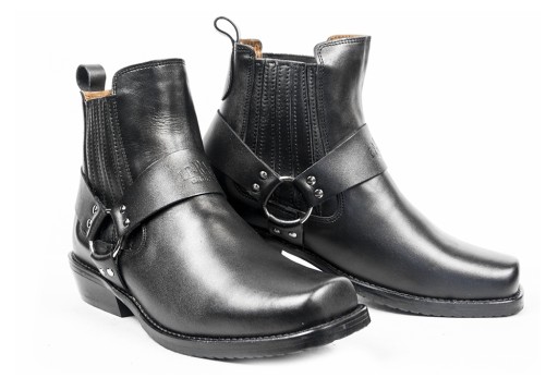 Buty Skórzane Kowbojki Kawaleryjki Motocyklowe 44