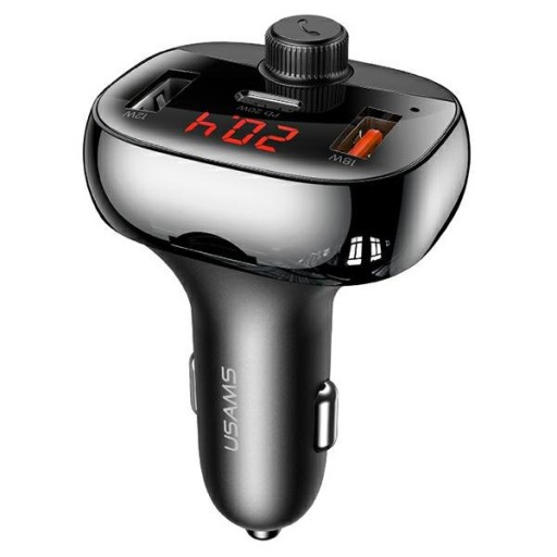 Автомобильный комплект громкой связи Usams C25 50 Вт с FM-передатчиком, Bluetooth, MP