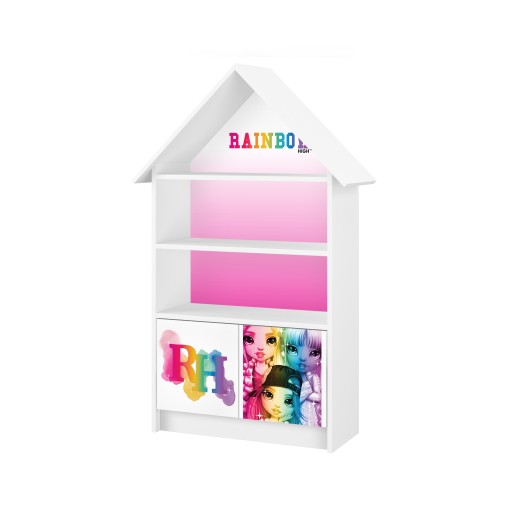 Детская книжная полка, детский игрушечный домик, книги Rainbow High.