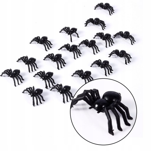 PAJĄKI DEKORACJA HALLOWEEN PAJĄKAMI 50 SZT 2 cm