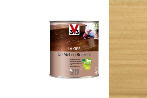 LAKIER DO MEBLI I BOAZERII V33 DĄB JASNY SAT 0,5L