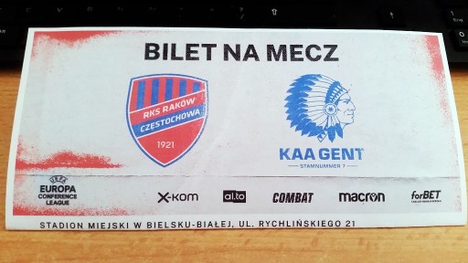 RAKÓW Częstochowa - KAA GENT 2021 электронный билет