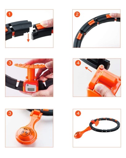 Hula hop HULA ROLL z obciążeniem odchudzające Z LICZNIKIEM