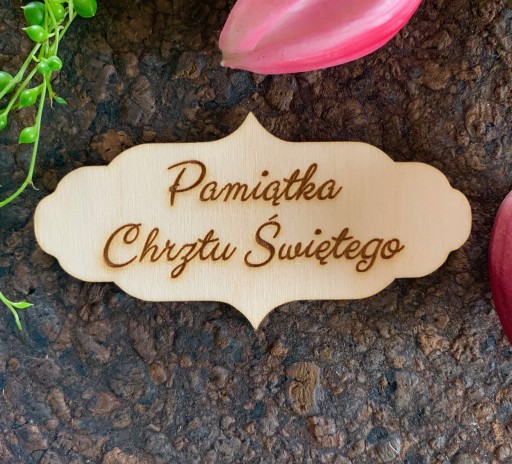 Tabliczka z napisem pamiątka chrztu click it 12 cm