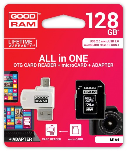 M1AA1280R12 karta microSD 128GB UHS-I Goodram+adap