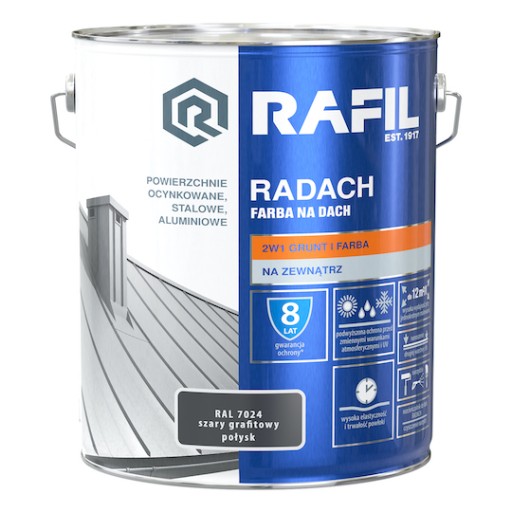Краска для крыши Rafil RADACH 10л RAL8017 глянец