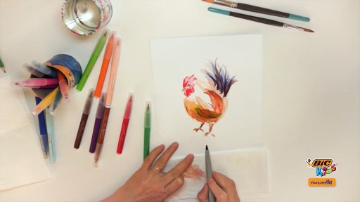 BIC VISAQUARELLE фломастеры с кисточкой маркеры тонкопишущие ручки школьные принадлежности 10 шт.