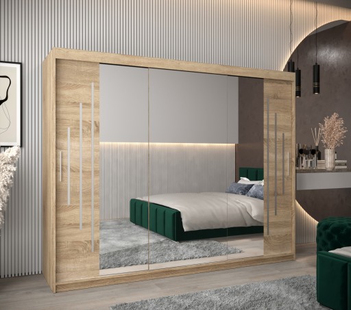 Современный раздвижной шкаф-купе с зеркалом Y2 250 см