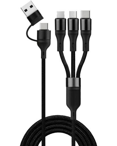 Кабель USB/USB-C 3в1, кабель для зарядки USB-C/Lightning/micro USB