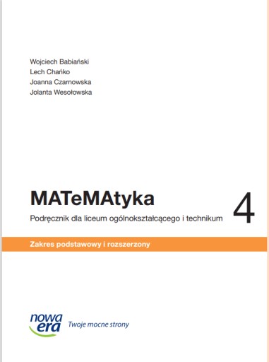 МАТЕМАТИКА 4 ПОСОБИЕ ДЛЯ УЧИТЕЛЯ БАЗОВОЕ И РАСШИРЕННОЕ НОВАЯ ЭРА