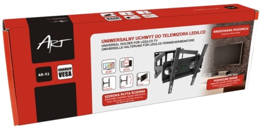 Uchwyt wieszak TV TELEWIZORA 65'' 50kg regul SLIM