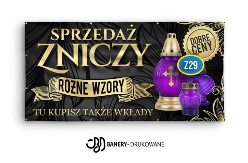 Baner Reklamowy 2mx1m Znicze Wkłady - REKLAMA Z24
