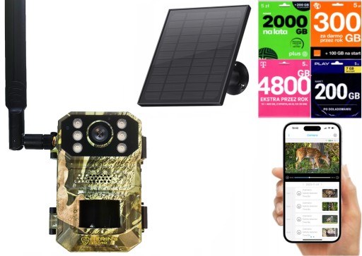 Камера-ловушка Вращающаяся лесная камера GSM LTE SOLAR Предварительный просмотр изображения