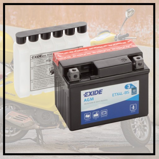 Четырех аккумуляторная батарея 3 Ач EXIDE AGM ETX4L-BS для квадроциклов ЭФФЕКТИВНОСТЬ ДОЛГОВЕЧНОСТЬ ДОЛГОВЕЧНОСТЬ