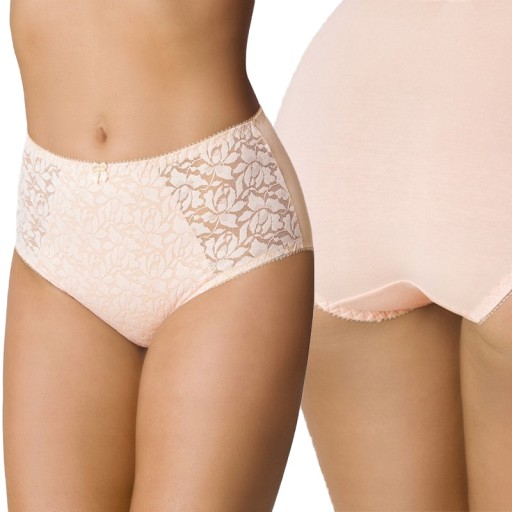EMILI Norma Koronkowe Figi Bawełna Beżowy 2XL