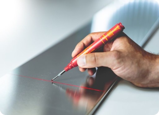 PICA INK Прецизионный маркер для строительства, красный