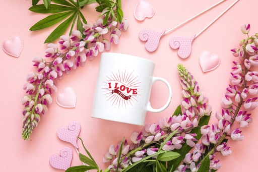 Белая кружка с красной внутренней частью 330 мл Подарочный сувенир I LOVE YOU